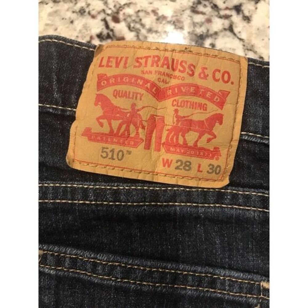 Levi's 510 Measures 26x27 Dark Wash Blue Jeans Skinny Fit Stretch Denim Cotton - Picture 3 of 10